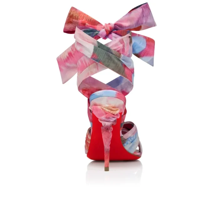 Affabula Lace up – 100 Mm Strappy Sandals – Peonies Printed China Fabric – Multicolor – Women Affabula Lace up – 100 Mm Strappy Sandals – Peonies Printed China Fabric – Multicolor – Women