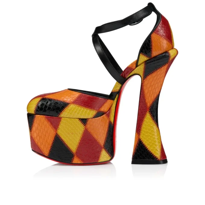 Aquadorcet – 160 Mm Strappy Pumps – Patchwork Watersnake Leather – Palio, Black – Women