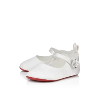 Baby Love Chick Strass – Ballerinas – Crepe Satin and Strass – Bianco – Baby