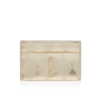 Bettina – Card Holder – Diamond-Shaped Laminated Lamb Nappa Leather – Light Platine