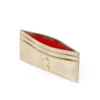 Bettina – Card Holder – Diamond-Shaped Laminated Lamb Nappa Leather – Light Platine
