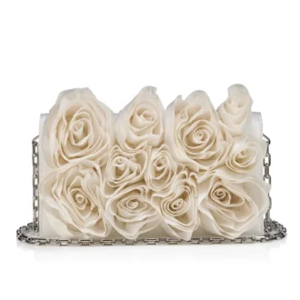 Bettina – Clutch – Crepe Satin – Bianco