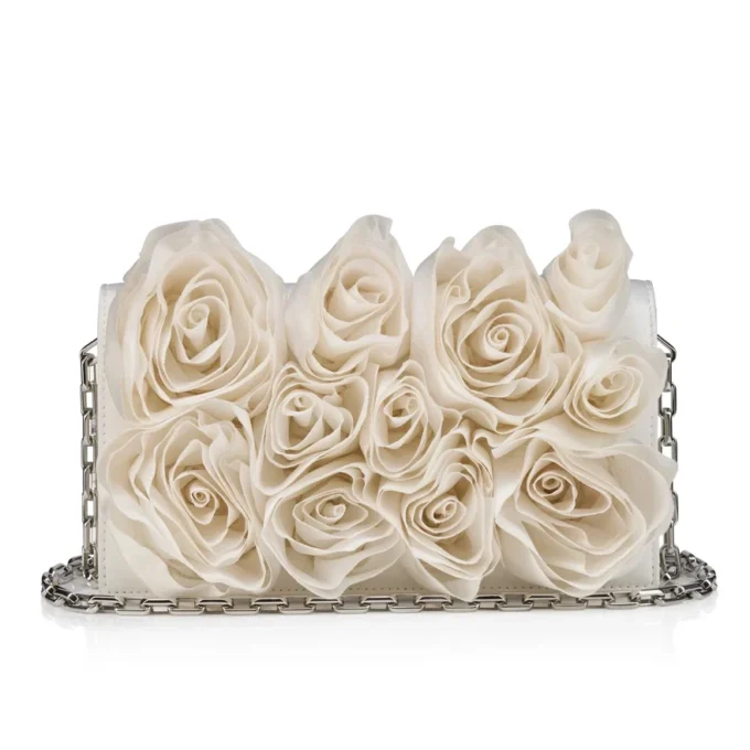 Bettina – Clutch – Crepe Satin – Bianco