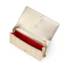 Bettina – Clutch – Diamond-Shaped Laminated Lamb Nappa Leather – Light Platine