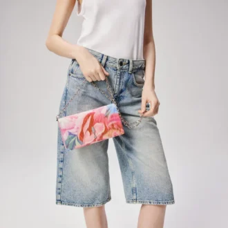 Bettina – Clutch – Peonies Printed China Fabric – Multicolor