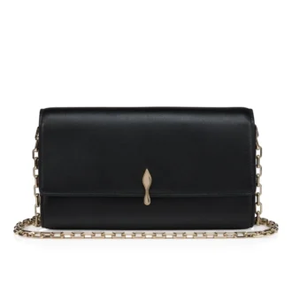 Bettina – Wallet on Chain – Lamb Nappa Leather – Black