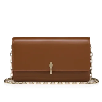 Bettina – Wallet on Chain – Lamb Nappa Leather – Cuoio