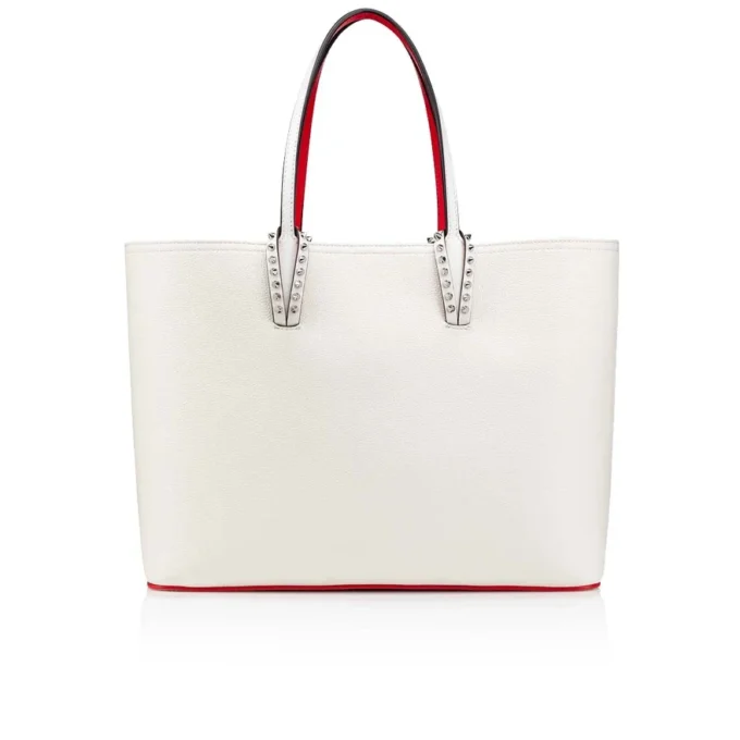 Cabata Large – Tote Bag – Calf Leather and Spikes – Bianco Cabata Large – Tote Bag – Calf Leather and Spikes – Bianco