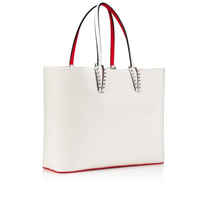 Cabata Large – Tote Bag – Calf Leather and Spikes – Bianco Cabata Large – Tote Bag – Calf Leather and Spikes – Bianco