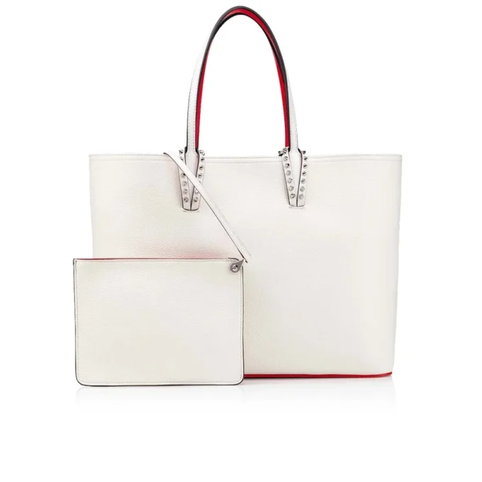 Cabata Large – Tote Bag – Calf Leather and Spikes – Bianco Cabata Large – Tote Bag – Calf Leather and Spikes – Bianco