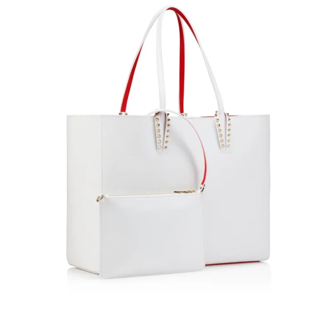 Cabata Large – Tote Bag – Calf Leather and Spikes – Bianco Cabata Large – Tote Bag – Calf Leather and Spikes – Bianco