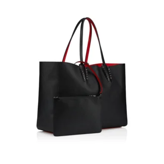 Cabata Large – Tote Bag – Calf Leather and Spikes – Black