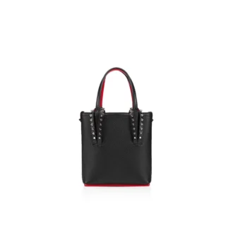 Cabata Mini – Tote Bag – Calf Leather and Spikes – Black