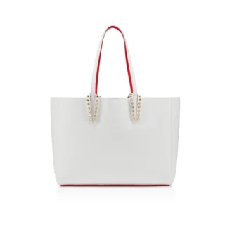 Cabata Small – Tote Bag – Soft Calf Leather and Spikes – Bianco