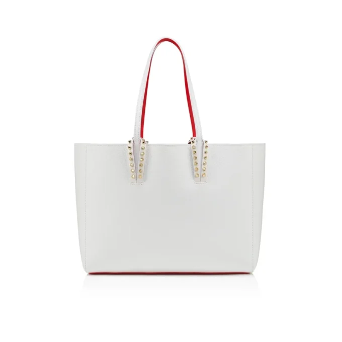 Cabata Small – Tote Bag – Soft Calf Leather and Spikes – Bianco Cabata Small – Tote Bag – Soft Calf Leather and Spikes – Bianco