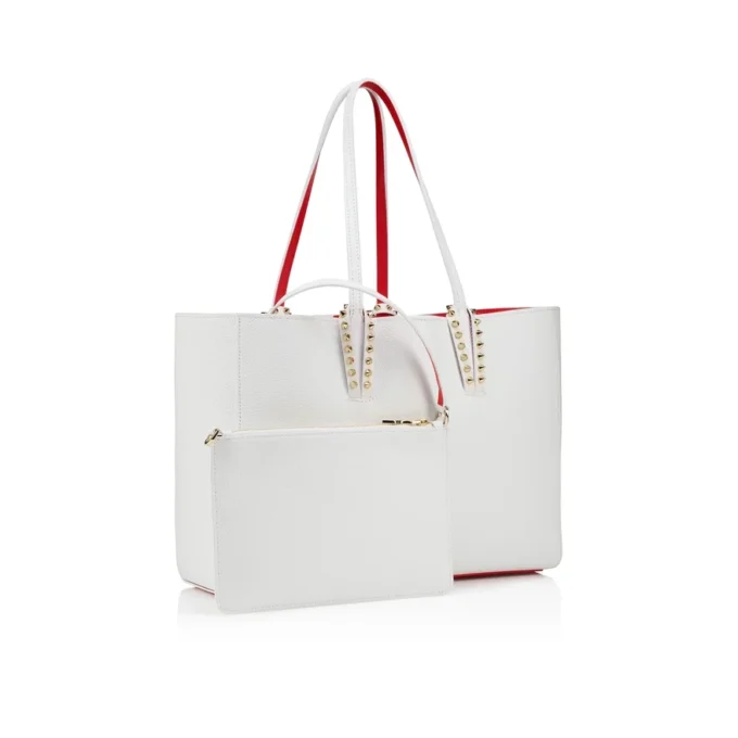 Cabata Small – Tote Bag – Soft Calf Leather and Spikes – Bianco Cabata Small – Tote Bag – Soft Calf Leather and Spikes – Bianco