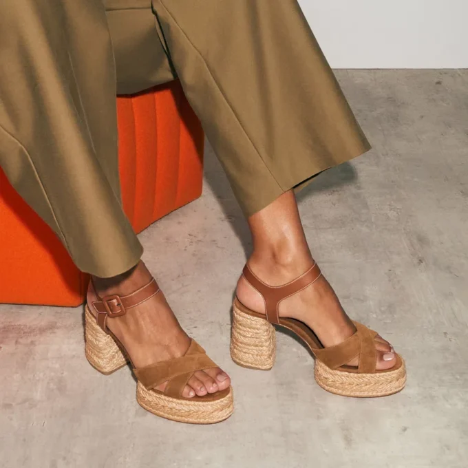 Calakala – 85 Mm Espadrilles – Suede and Calf Leather – Rhea – Women Calakala – 85 Mm Espadrilles – Suede and Calf Leather – Rhea – Women