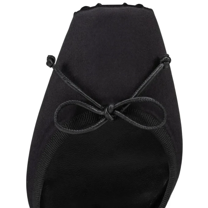 Cassia Lace up – 100 Mm Strappy Pumps – Crepe Satin – Black – Women