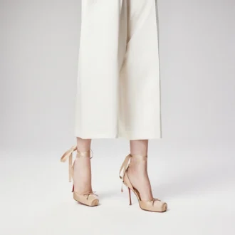 Cassia Lace up – 100 Mm Strappy Pumps – Crepe Satin – Nude 1 – Women Cassia Lace up – 100 Mm Strappy Pumps – Crepe Satin – Nude 1 – Women