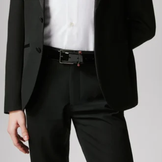 Chambeliss – Belt – Patent Calf Leather and Strass – Black