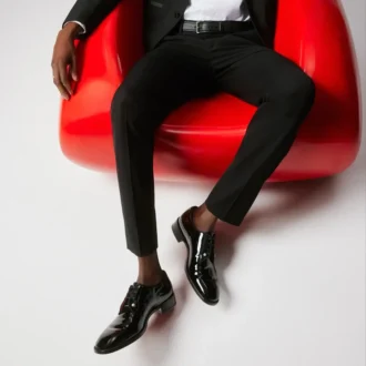 Chambeliss Night Strass – Derbies – Patent Calf Leather and Piercing – Black – Men