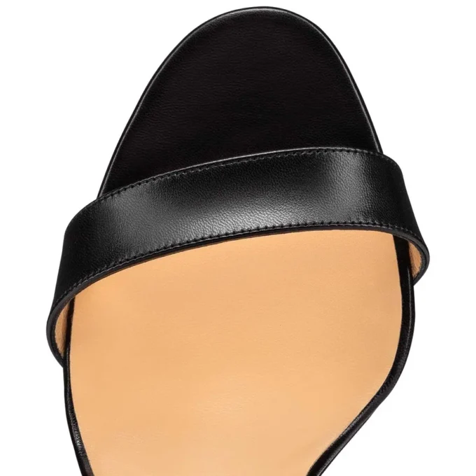 Choca Lux – 120 Mm Strappy Sandals – Kid Leather – Black – Women