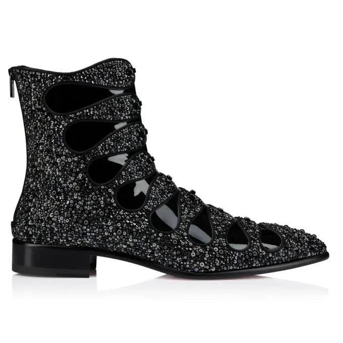 Circus Booty Perla – Boots – Suede Leather and Strass, Patent Calf Leather – Black – Men Circus Booty Perla – Boots – Suede Leather and Strass, Patent Calf Leather – Black – Men