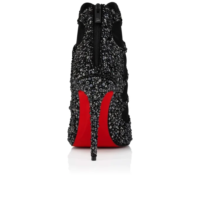 Circus Max Perla – 100 Mm Low Boots – Suede Leather, Mesh and Strass – Black – Women