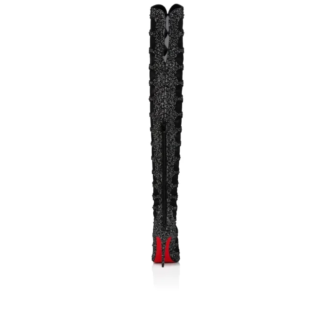 Circus Max Perla Botta Alta – 100 Mm Thighboots – Suede Leather, Mesh and Strass – Black – Women Christian Louboutin United States Circus Max Perla Botta Alta – 100 Mm Thighboots – Suede Leather, Mesh and Strass – Black – Women Christian Louboutin United States