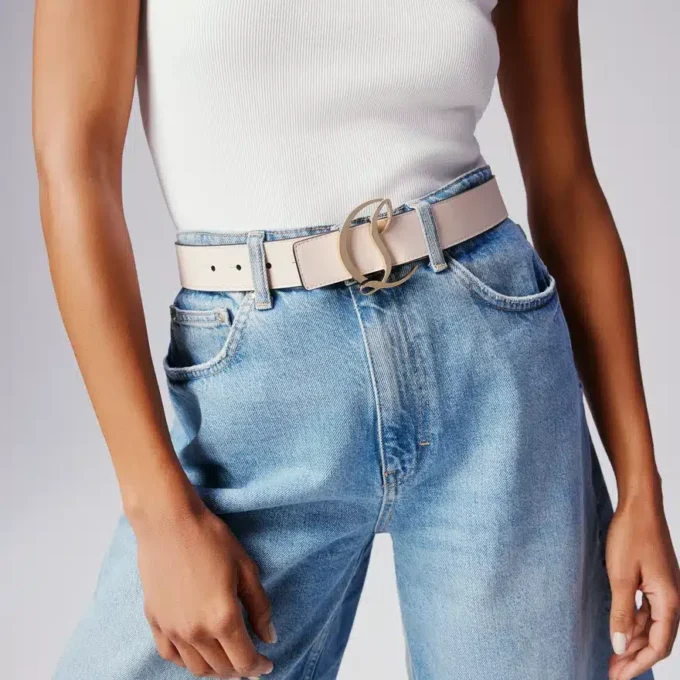 Cl Logo – Belt – Calf Leather – Leche Cl Logo – Belt – Calf Leather – Leche