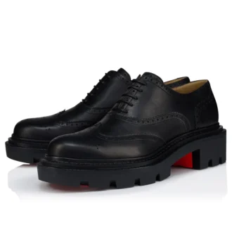 College – Oxfords – Waxed Calf Leather – Black – Men