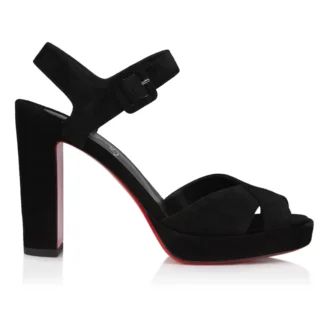 Cora – 100 Mm Sandals – Veau Velours – Black – Women