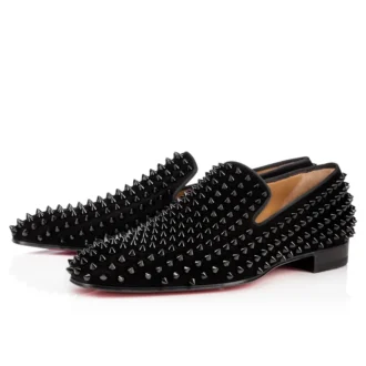 Dandelion Spikes – Loafers – Veau Velours and Spikes – Black – Men Dandelion Spikes – Loafers – Veau Velours and Spikes – Black – Men