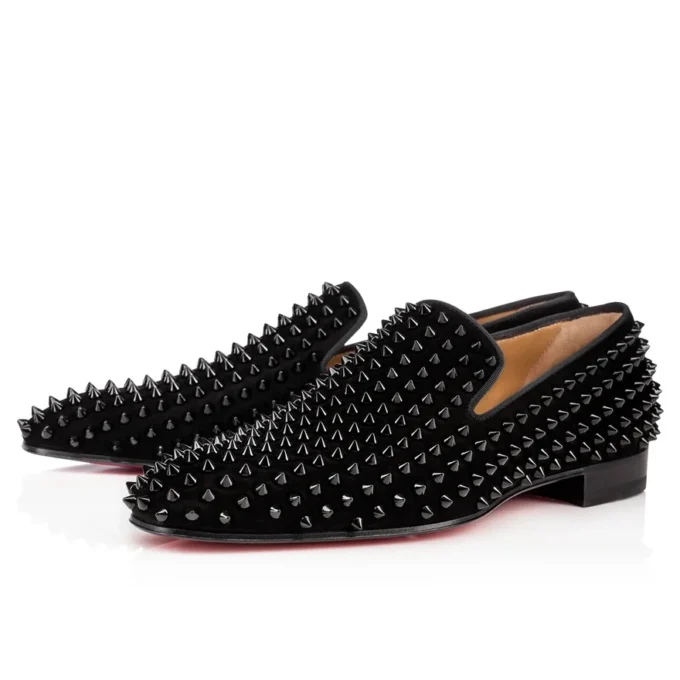 Dandelion Spikes – Loafers – Veau Velours and Spikes – Black – Men Dandelion Spikes – Loafers – Veau Velours and Spikes – Black – Men