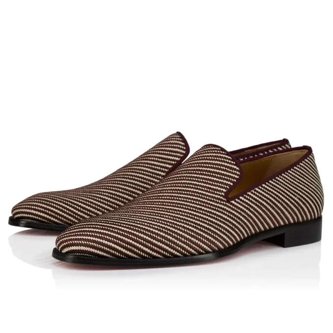 Danny Flex – Loafers – Calf Leather and Twile Weave – White and Brown – Men Danny Flex – Loafers – Calf Leather and Twile Weave – White and Brown – Men