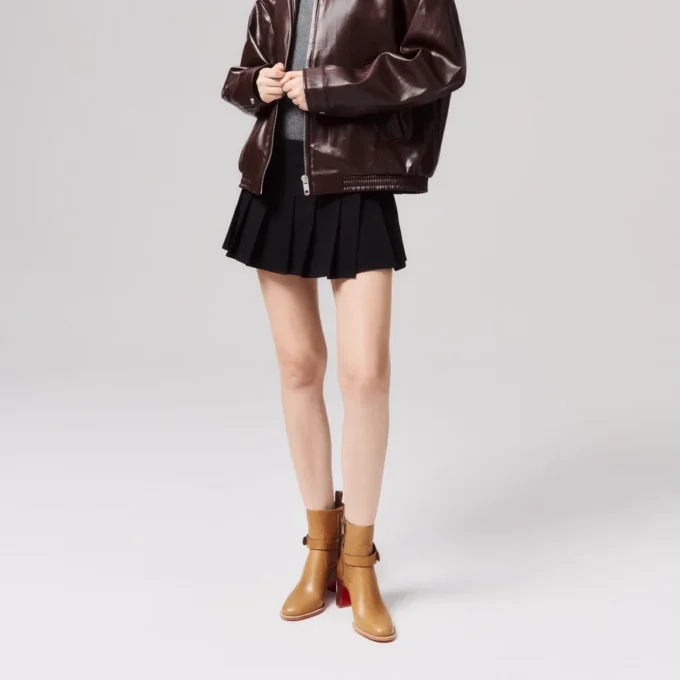 Dianouchette – 70 Mm Low Boots – Waxed Calf Leather – Terra – Women Dianouchette – 70 Mm Low Boots – Waxed Calf Leather – Terra – Women