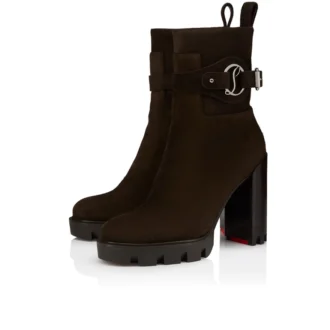 Dianouchette Lug – 100 Mm Low Boots – Reversed Calf Leather – Cafe – Women Dianouchette Lug – 100 Mm Low Boots – Reversed Calf Leather – Cafe – Women