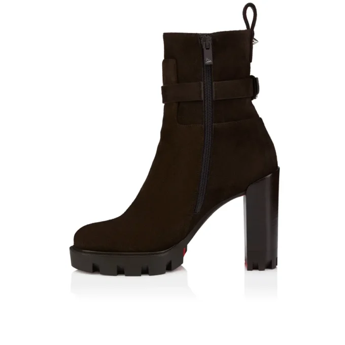 Dianouchette Lug – 100 Mm Low Boots – Reversed Calf Leather – Cafe – Women Dianouchette Lug – 100 Mm Low Boots – Reversed Calf Leather – Cafe – Women