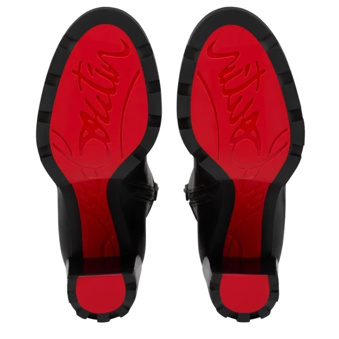 Dianouchette Lug – 100 Mm Low Boots – Waxed Calf Leather – Black – Women