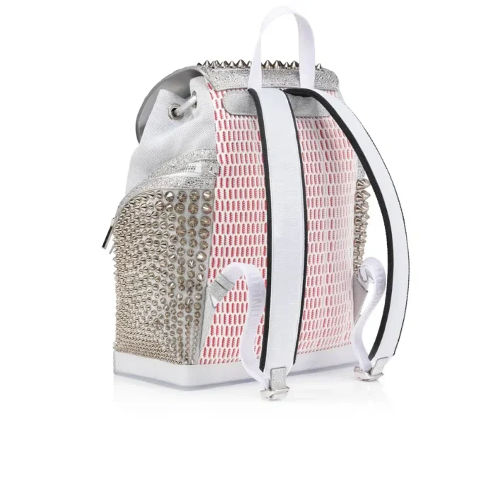 Explorafunk – Backpack – Calf Leather, Glitter and Suede – White Explorafunk – Backpack – Calf Leather, Glitter and Suede – White