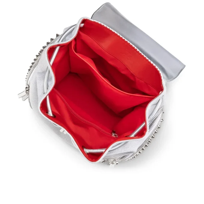 Explorafunk – Backpack – Calf Leather, Glitter and Suede – White Explorafunk – Backpack – Calf Leather, Glitter and Suede – White