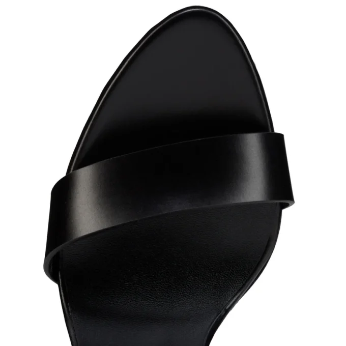 Fanny Sandal – 120 Mm Strappy Sandals – Patinated Calf Leather – Black – Women