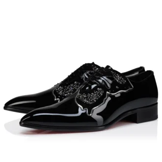 Farfarock – Oxfords – Patent Calf Leather and Veau Velours – Black – Men