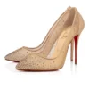 Follies Strass – 100 Mm Pumps – Mesh, Suede Calf and Strass – Light Silk – Women
