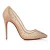 Follies Strass – 100 Mm Pumps – Mesh, Suede Calf and Strass – Light Silk – Women