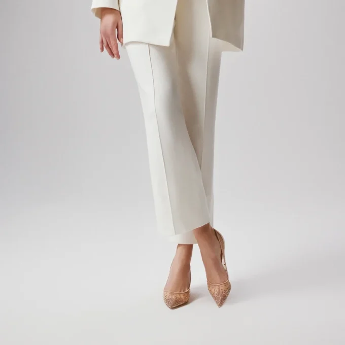 Follies Strass – 85 Mm Pumps – Mesh and Suede – Light Silk – Women