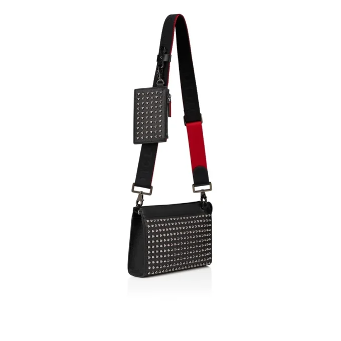 Funky – Crossbody Bag – Grained Calf Leather and Spikes – Black
