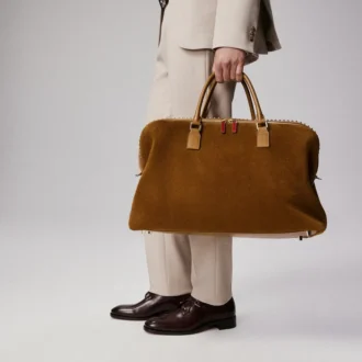 Funky – Duffle Bag – Reversed Calf Leather and Spikes – Rhea