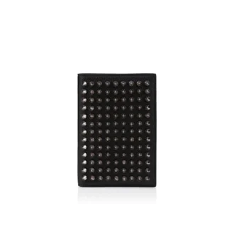 Funky – Passport Holder – Grained Calf Leather and Spikes – Black