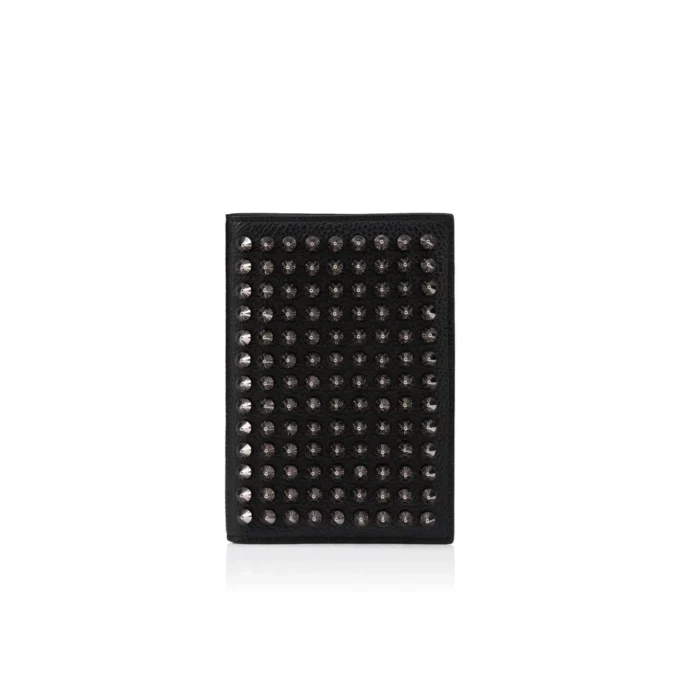 Funky – Passport Holder – Grained Calf Leather and Spikes – Black Funky – Passport Holder – Grained Calf Leather and Spikes – Black